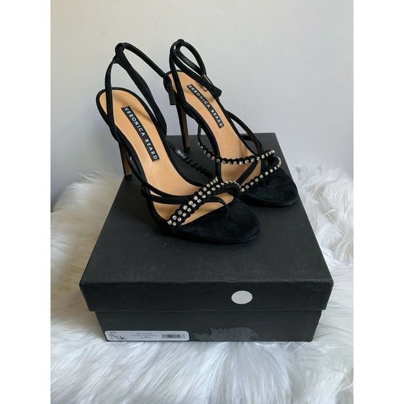 Veronica Beard Shoes - Veronica Beard Noelle Suede Studded Strappy Heel Sz EU 38.5 US 8-8.5 $395